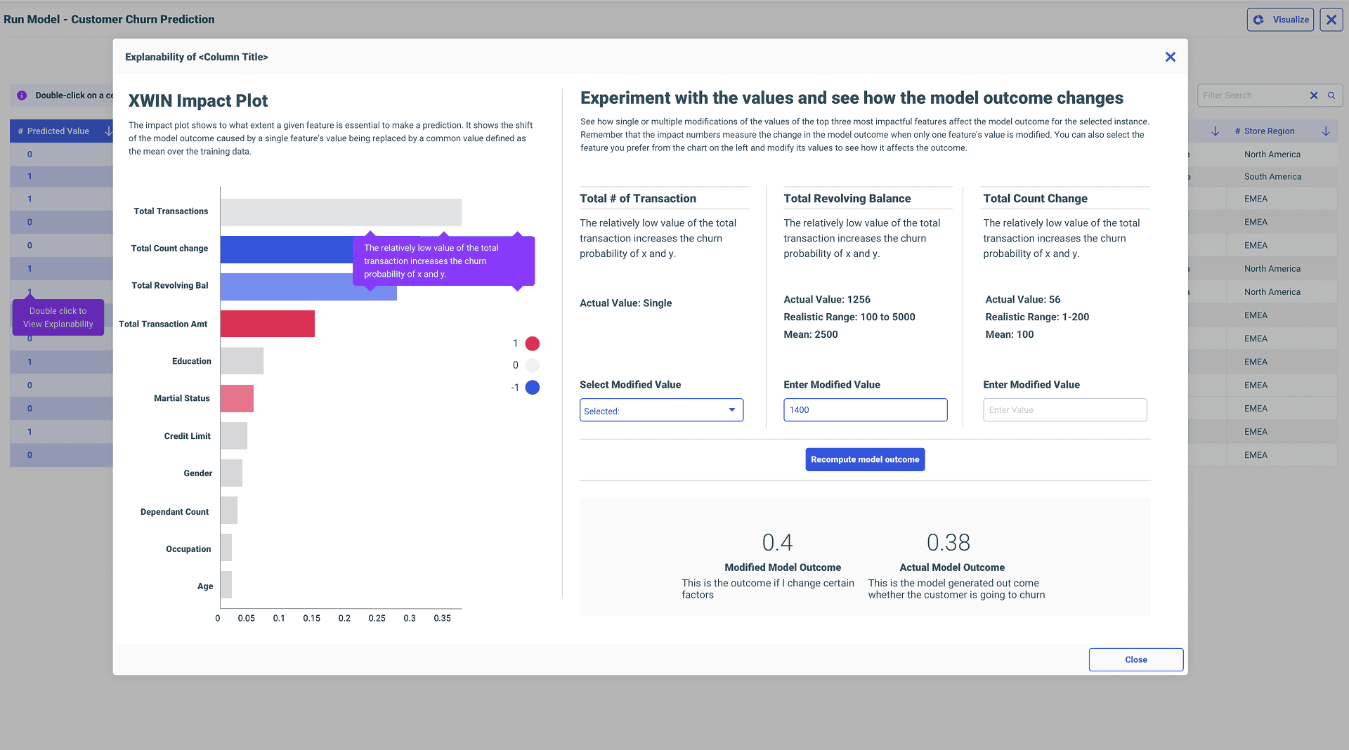 New explainability UI designed for WebFOCUS ML workflow
